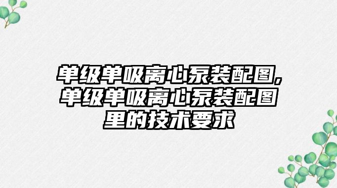 單級單吸離心泵裝配圖,單級單吸離心泵裝配圖里的技術要求