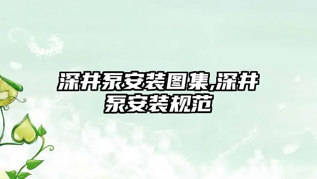 深井泵安裝圖集,深井泵安裝規范