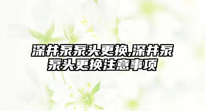 深井泵泵頭更換,深井泵泵頭更換注意事項