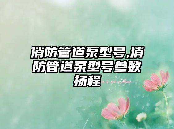 消防管道泵型號,消防管道泵型號參數(shù)揚程