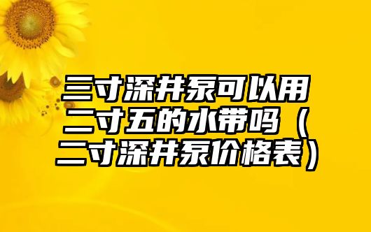 三寸深井泵可以用二寸五的水帶嗎（二寸深井泵價(jià)格表）