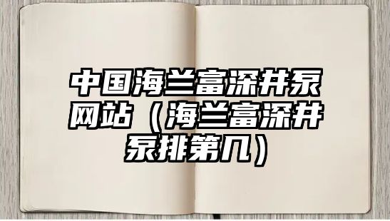 中國海蘭富深井泵網(wǎng)站（海蘭富深井泵排第幾）