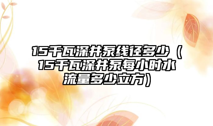 15千瓦深井泵線徑多少（15千瓦深井泵每小時水流量多少立方）