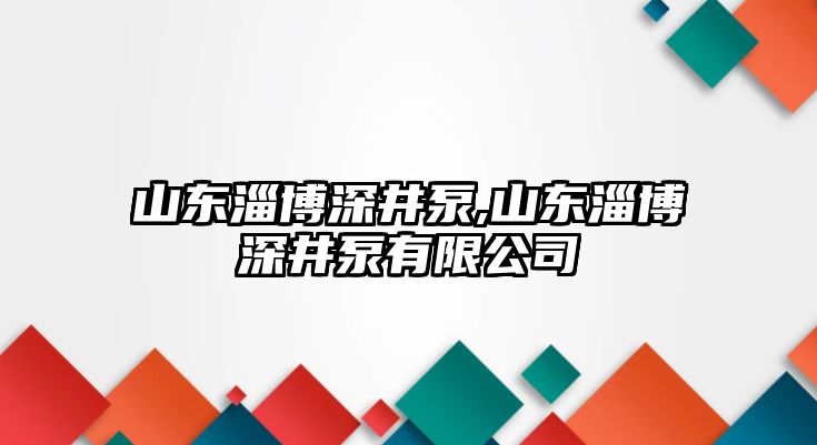 山東淄博深井泵,山東淄博深井泵有限公司