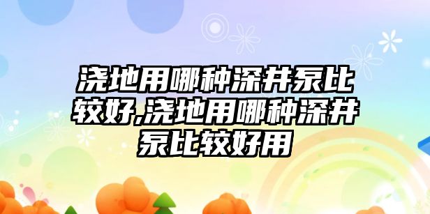 澆地用哪種深井泵比較好,澆地用哪種深井泵比較好用