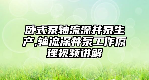 臥式泵軸流深井泵生產,軸流深井泵工作原理視頻講解