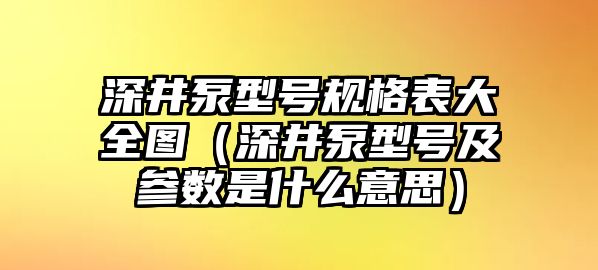 深井泵型號規(guī)格表大全圖（深井泵型號及參數(shù)是什么意思）