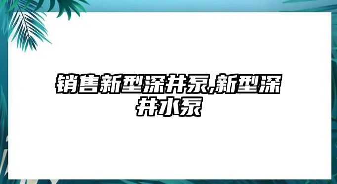 銷售新型深井泵,新型深井水泵