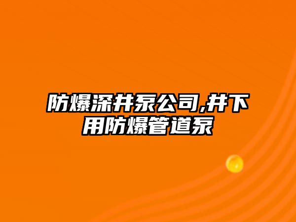 防爆深井泵公司,井下用防爆管道泵