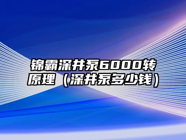 錦霸深井泵6000轉原理（深井泵多少錢）