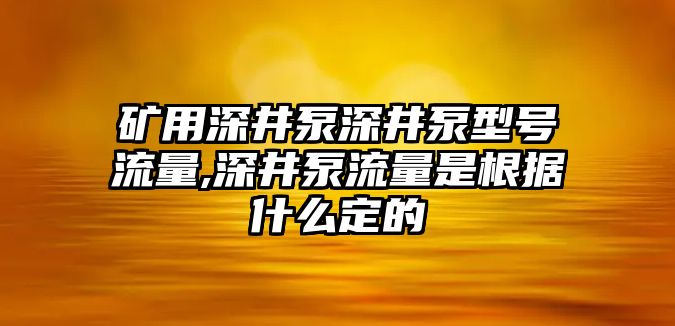 礦用深井泵深井泵型號流量,深井泵流量是根據什么定的