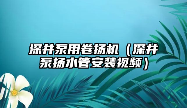 深井泵用卷揚機（深井泵揚水管安裝視頻）