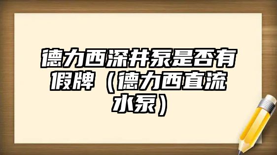 德力西深井泵是否有假牌（德力西直流水泵）