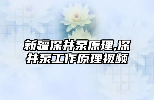 新疆深井泵原理,深井泵工作原理視頻