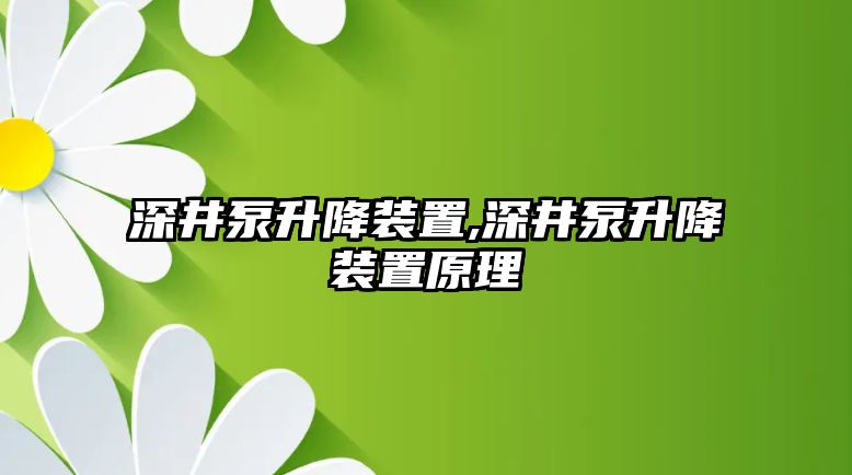 深井泵升降裝置,深井泵升降裝置原理