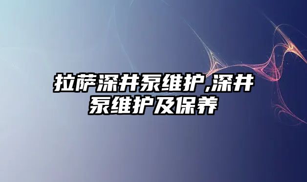 拉薩深井泵維護,深井泵維護及保養