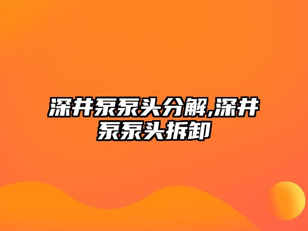 深井泵泵頭分解,深井泵泵頭拆卸