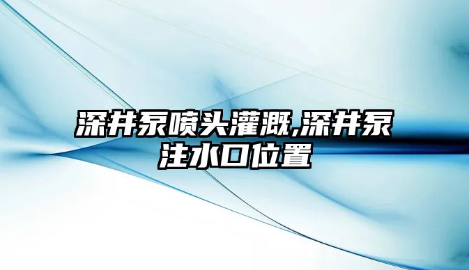 深井泵噴頭灌溉,深井泵注水口位置