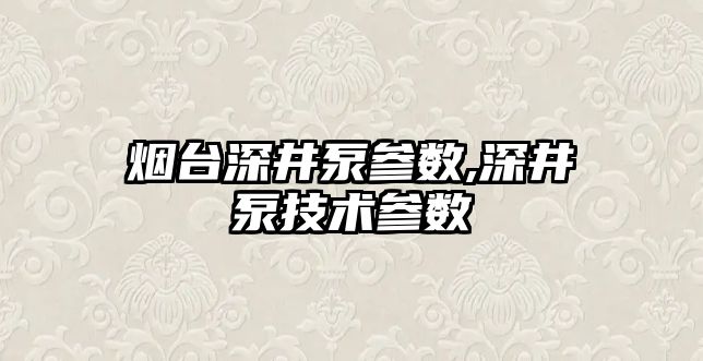 煙臺深井泵參數,深井泵技術參數