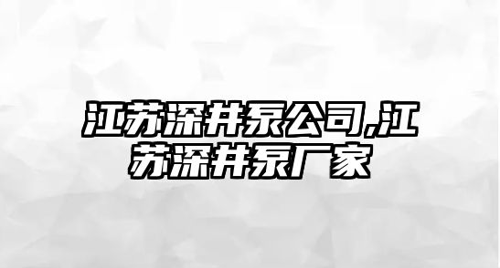 江蘇深井泵公司,江蘇深井泵廠家