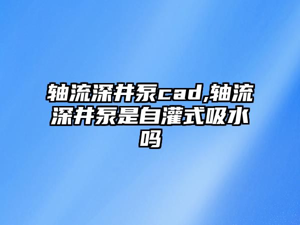 軸流深井泵cad,軸流深井泵是自灌式吸水嗎