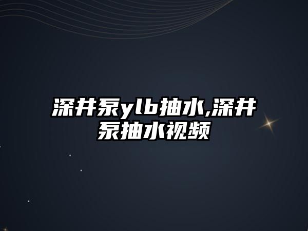 深井泵ylb抽水,深井泵抽水視頻