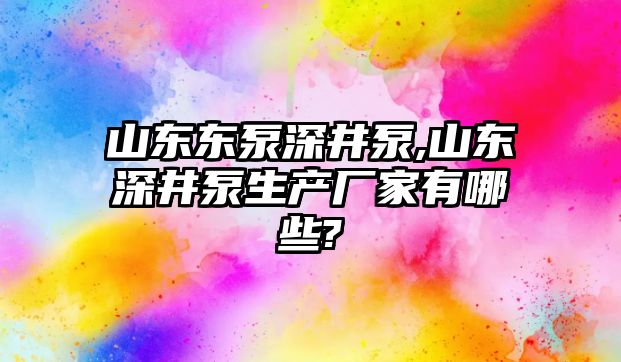 山東東泵深井泵,山東深井泵生產廠家有哪些?