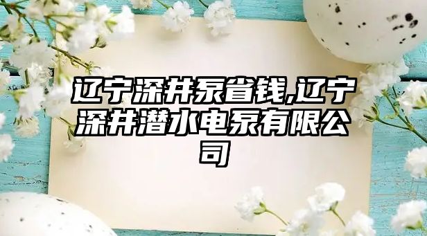 遼寧深井泵省錢,遼寧深井潛水電泵有限公司