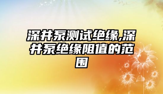 深井泵測試絕緣,深井泵絕緣阻值的范圍