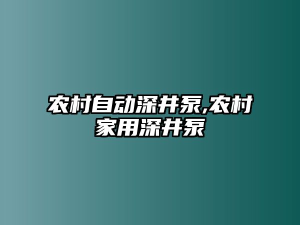 農村自動深井泵,農村家用深井泵