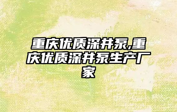 重慶優質深井泵,重慶優質深井泵生產廠家