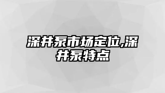 深井泵市場(chǎng)定位,深井泵特點(diǎn)