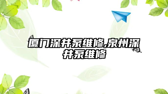 廈門深井泵維修,泉州深井泵維修