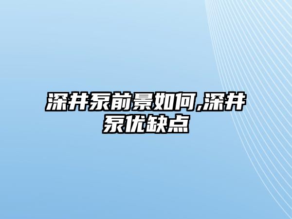 深井泵前景如何,深井泵優缺點