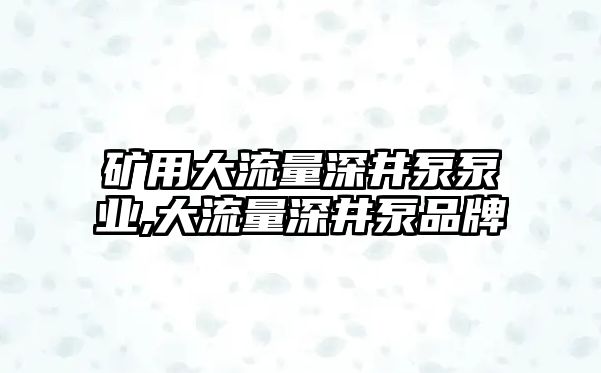 礦用大流量深井泵泵業,大流量深井泵品牌