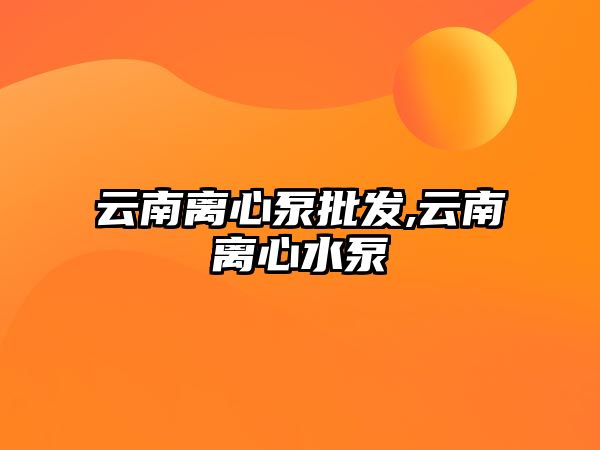 云南離心泵批發,云南離心水泵