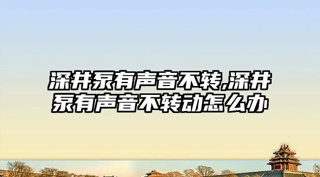 深井泵有聲音不轉,深井泵有聲音不轉動怎么辦