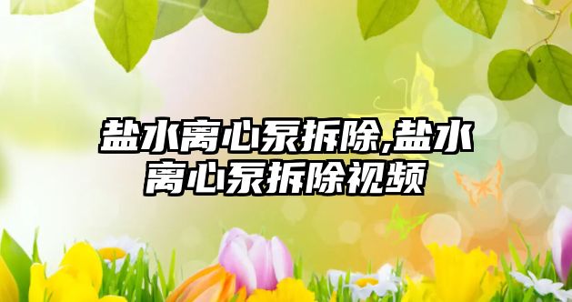 鹽水離心泵拆除,鹽水離心泵拆除視頻