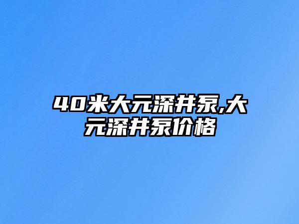 40米大元深井泵,大元深井泵價格