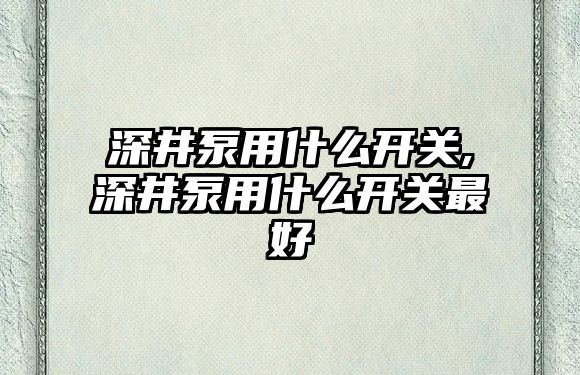 深井泵用什么開關,深井泵用什么開關最好