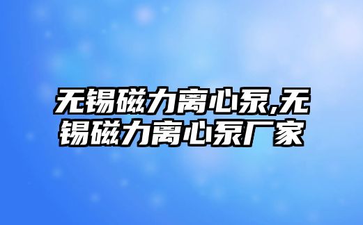 無錫磁力離心泵,無錫磁力離心泵廠家