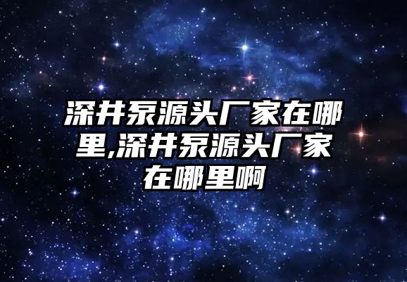 深井泵源頭廠家在哪里,深井泵源頭廠家在哪里啊