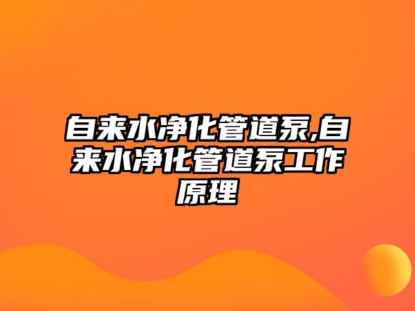 自來水凈化管道泵,自來水凈化管道泵工作原理