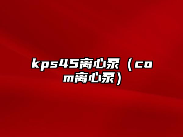 kps45離心泵（com離心泵）