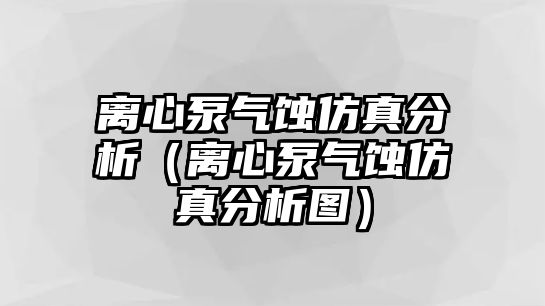 離心泵氣蝕仿真分析（離心泵氣蝕仿真分析圖）