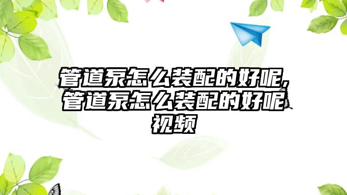 管道泵怎么裝配的好呢,管道泵怎么裝配的好呢視頻