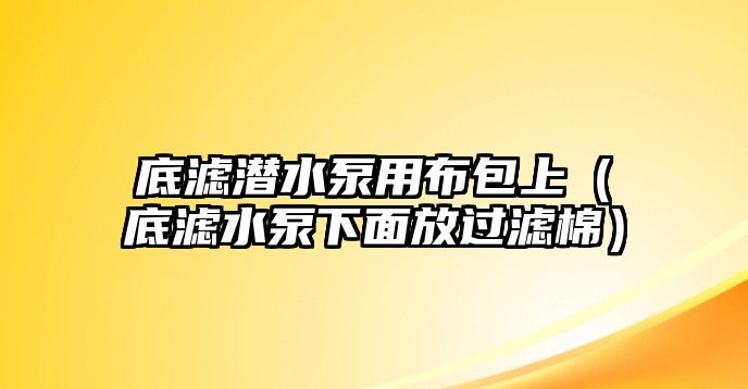 底濾潛水泵用布包上（底濾水泵下面放過濾棉）